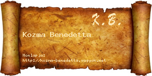 Kozma Benedetta névjegykártya